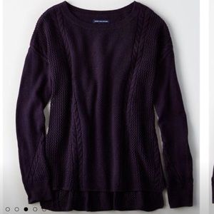 American Eagle Stitchmix plum sweater NWT